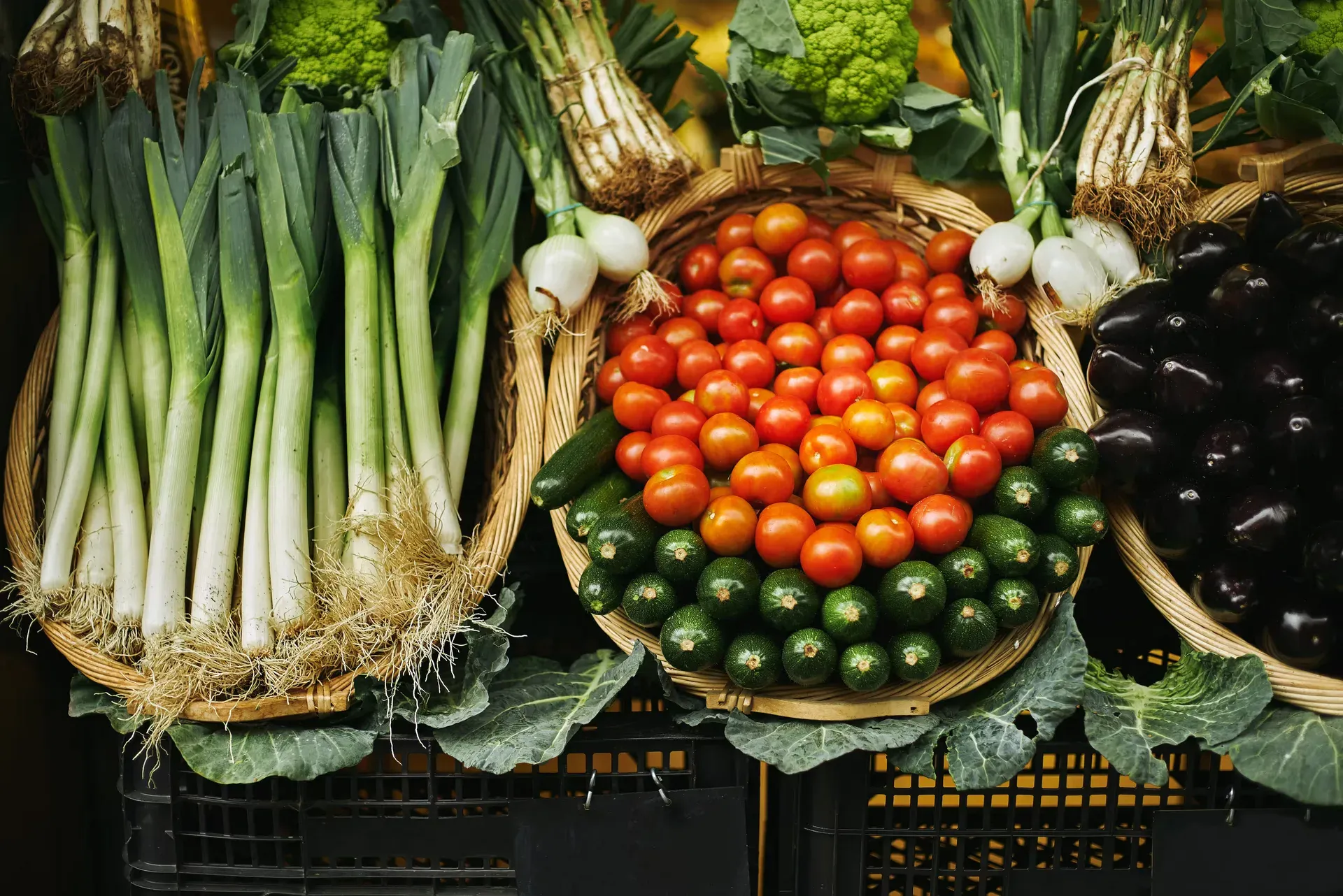 Fresh produce ready for institutional bulk delivery